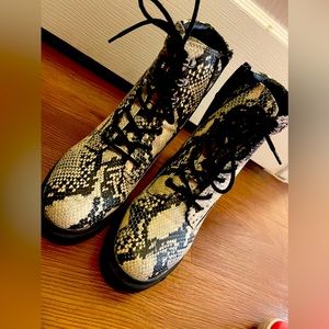 Snake print boots
